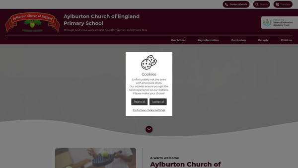 Screenshot of the Friends Of Aylburton School website