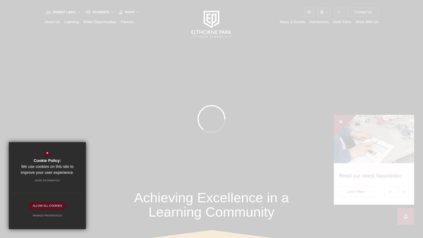 Screenshot of the Elthorne PTFA website