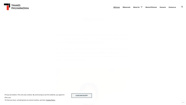 Screenshot of the Thames Philharmonia website