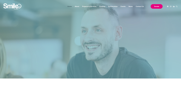 Screenshot of the Hey Smile Foundation website