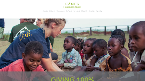 Screenshot of the Camps Foundation website