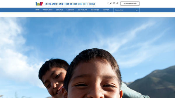 Screenshot of the Latin American Foundation For The Future website