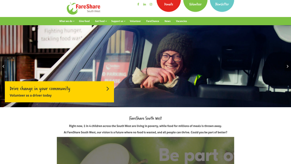 Screenshot of the Community Initiatives South West Limited website