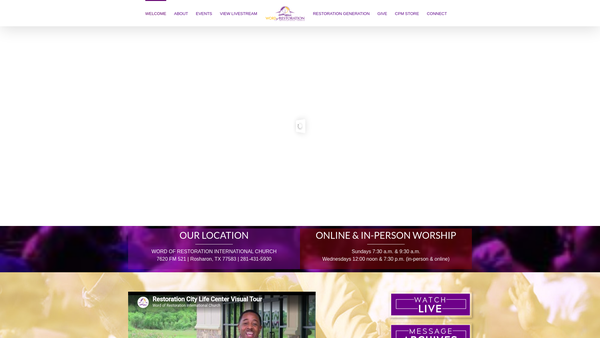 Screenshot of the Weapons Of Revival Church (UK) website