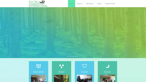 Screenshot of the Fultali Foundation International website