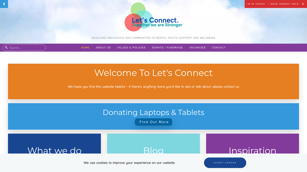 Screenshot of the Let's Connect (Eng) Ltd website