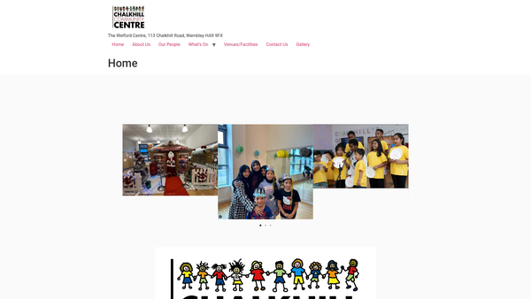 Screenshot of the Chalkhill Community Centre Ltd website