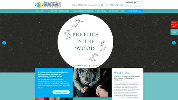 Screenshot of the Broxtowe Women's Project Limited website
