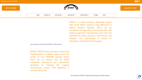 Screenshot of the Partnerships Overseas Networking Trust website
