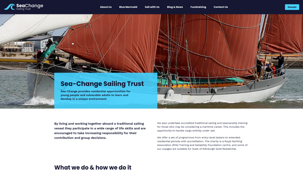 Screenshot of the Sea - Change Projects Ltd website
