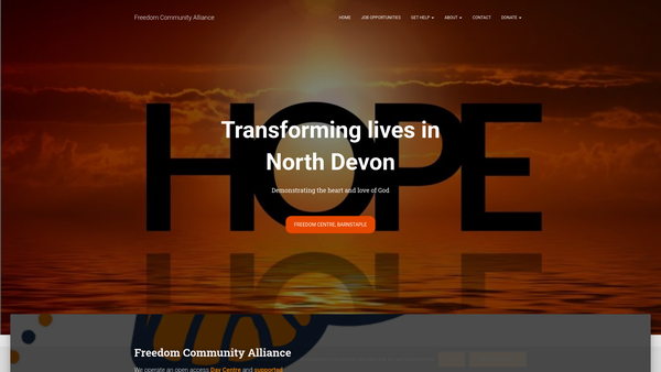 Screenshot of the Freedom Community Alliance Limited website