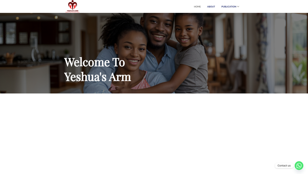 Screenshot of the Yeshua's Arm website