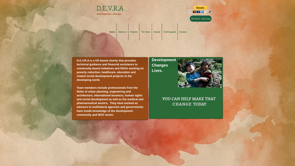 Screenshot of the Development Evaluation Research Advice website