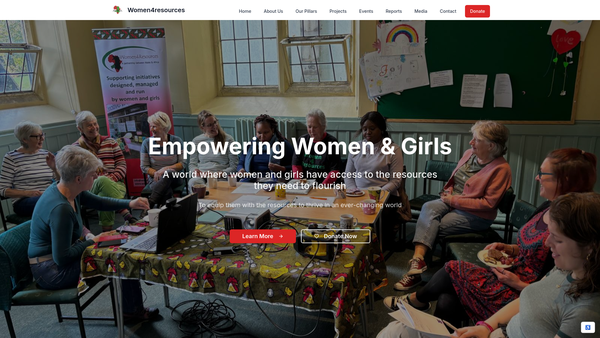 Screenshot of the Women4resources website