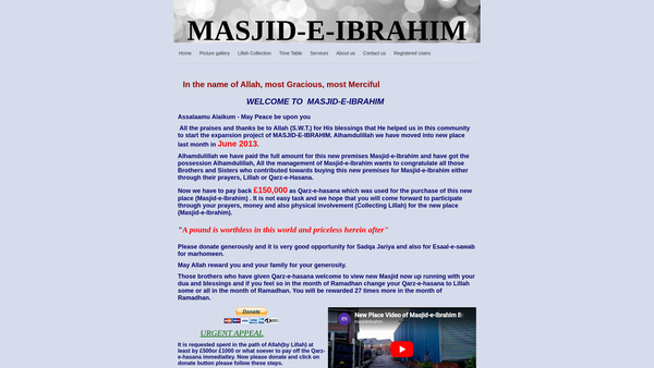 Screenshot of the Madrasa Ibrahim website