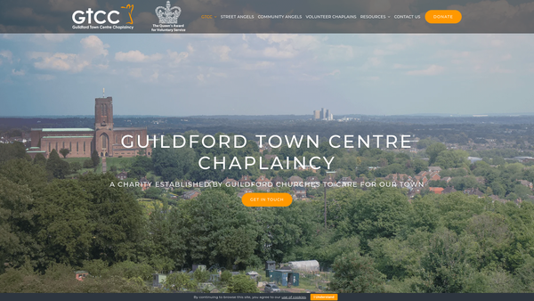 Screenshot of the Guildford Town Centre Chaplaincy website