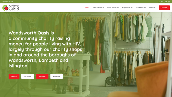 Screenshot of the Wandsworth Oasis Trading Company Limited website