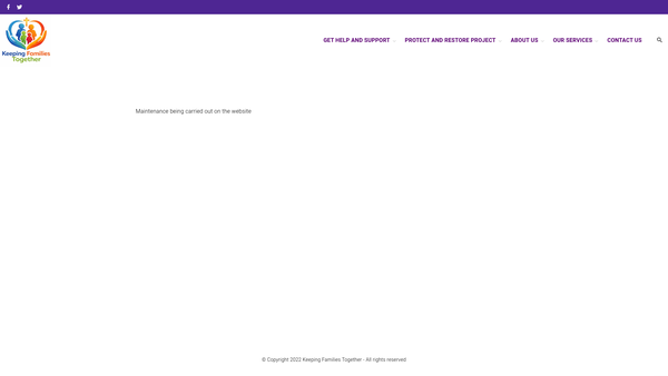 Screenshot of the Keeping Families Together website