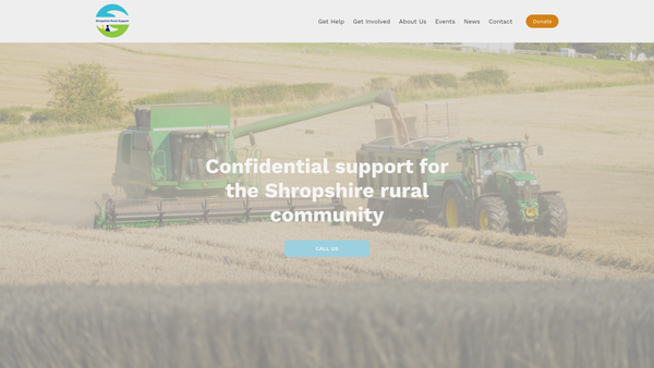 Screenshot of the Shropshire Rural Support website