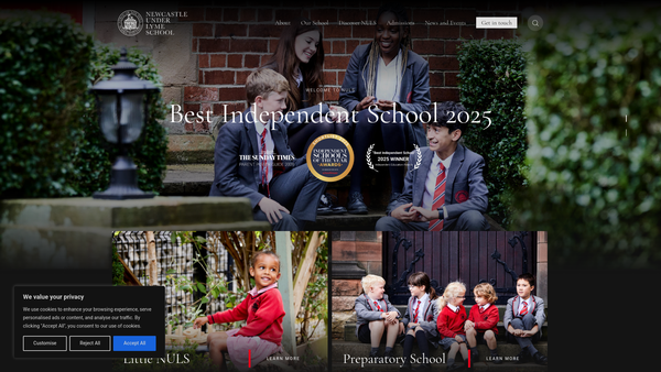 Screenshot of the Newcastle-Under-Lyme School Parents' Association (Juniors) website