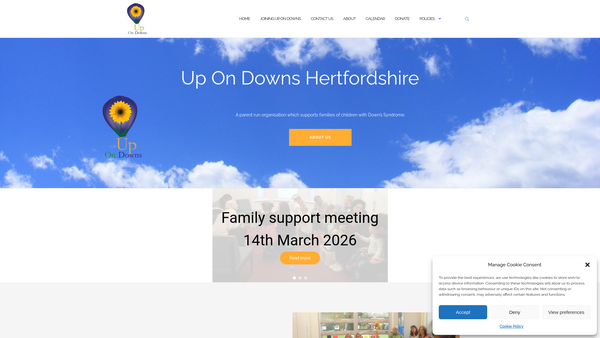 Screenshot of the Up On Downs ( Hertfordshire) website