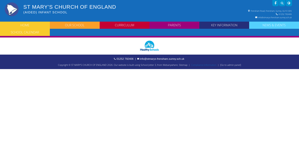 Screenshot of the St Mary's School Frensham Charitable Trust website