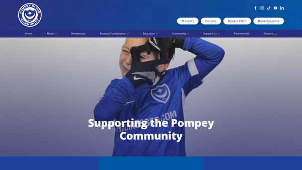 Screenshot of the Pompey In The Community website