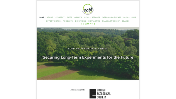 Screenshot of the Ecological Continuity Trust website