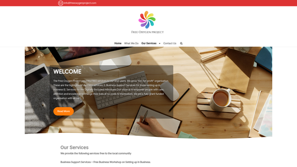 Screenshot of the Bringinghopes Charity website