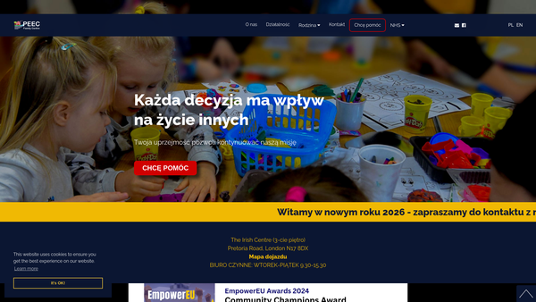 Screenshot of the European Christian Hub and Outreach Ltd website