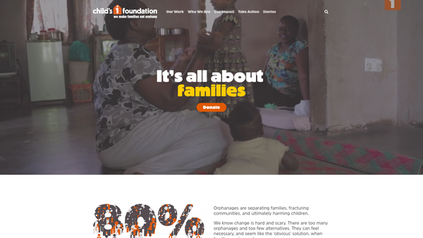 Screenshot of the Child's i Foundation website