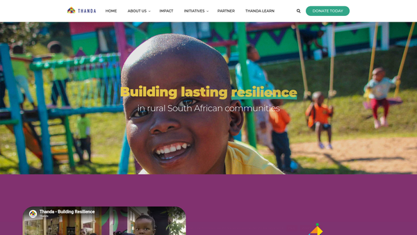 Screenshot of the Thanda UK website