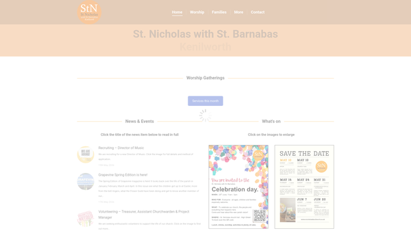 Screenshot of the The Parochial Church Council Of St Nicholas Kenilworth website
