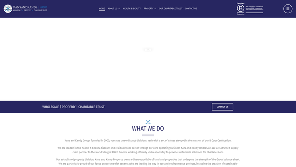 Screenshot of the Kans And Kandy (Wholesale) Charitable Trust website