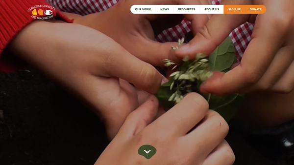 Screenshot of the Cambridge Curiosity And Imagination website