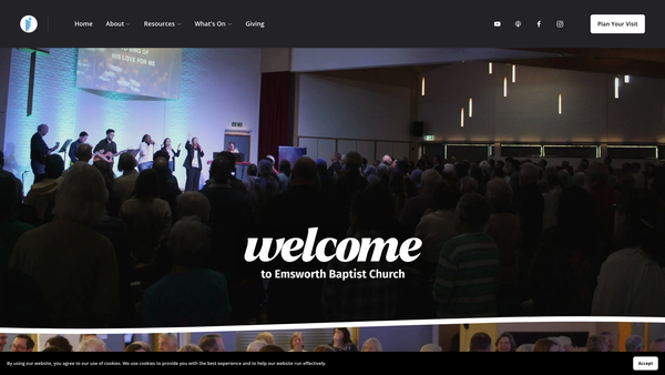 Screenshot of the Emsworth Baptist Church Trust website