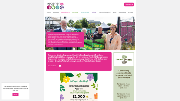 Screenshot of the South Sefton Development Trust website