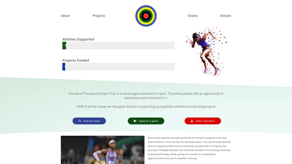 Screenshot of the The Joanna Brown Trust website