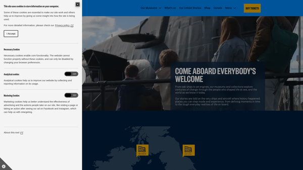 Screenshot of the Royal Navy Museums website