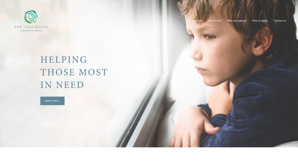 Screenshot of the The Lake House Charitable Foundation website