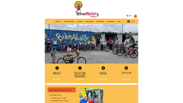 Screenshot of the Bikeability Wales website