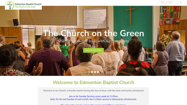Screenshot of the Edmonton Baptist Church Pre-School website