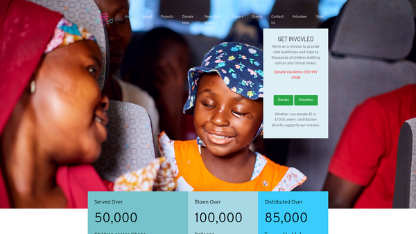 Screenshot of the Little Angels Trust website