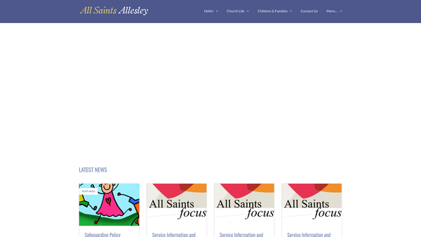 Screenshot of the The Parochial Church Council Of The Ecclesiastical Parish Of All Saints, Allesley website