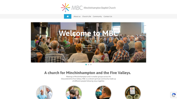 Screenshot of the Minchinhampton Baptist Church website