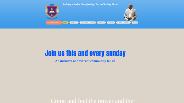 Screenshot of the Power Of Faith Assemblies Of God website