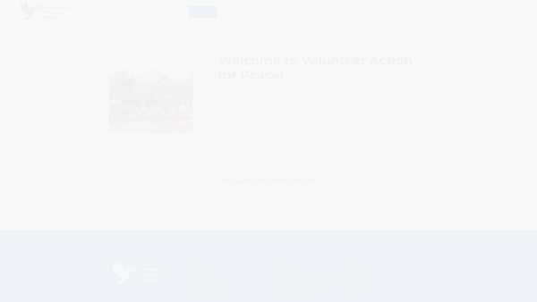 Screenshot of the Volunteer Action For Peace website