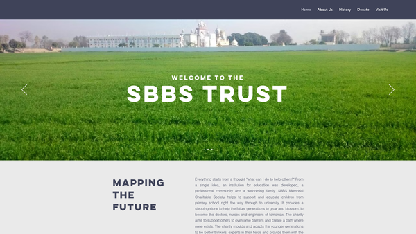Screenshot of the Sant Baba Bhag Singh Memorial Charitable Society website