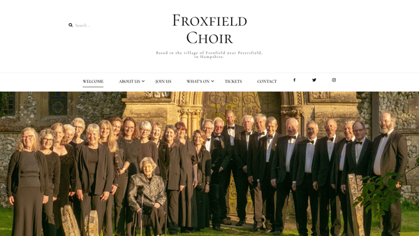Screenshot of the Froxfield Choir website