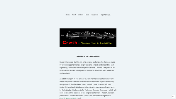 Screenshot of the Crwth Limited website